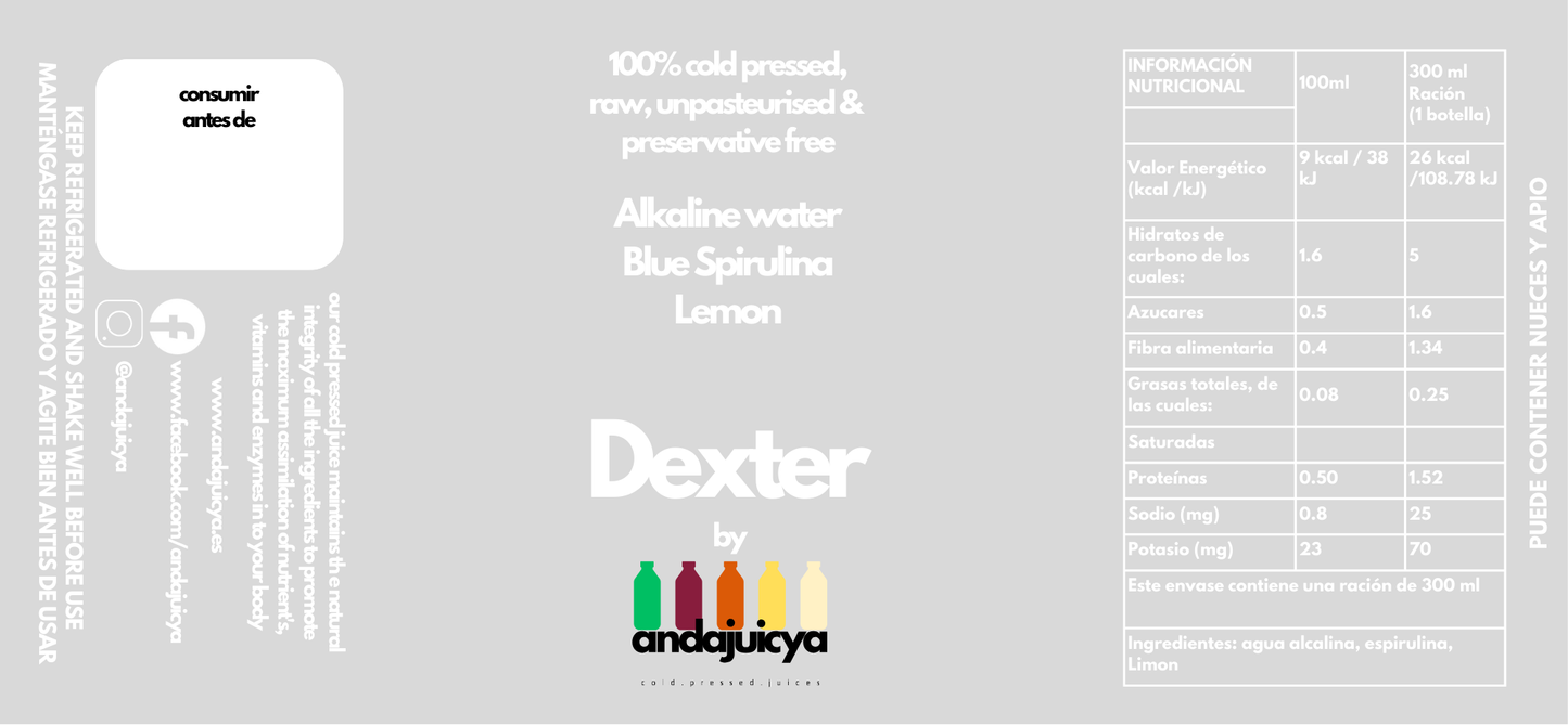 Dexter – Alkaline Water with Blue Spirulina & Lemon