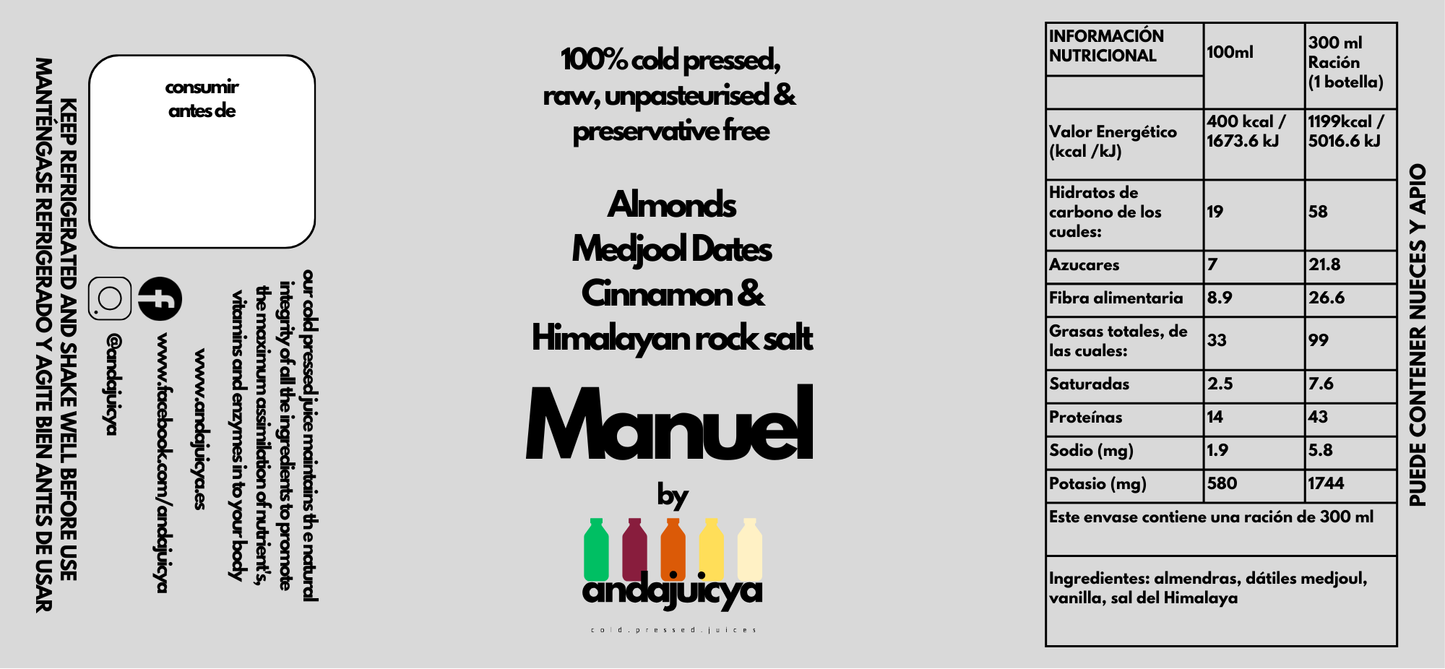 Manuel – Cold Pressed Almond Milk with Dates & Cinnamon