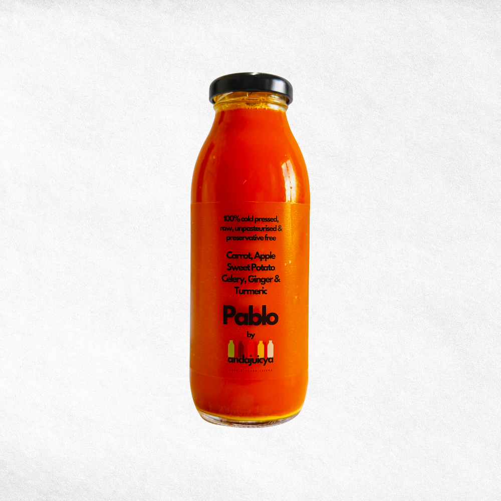 Pablo – Cold Pressed Juice with Apple, Celery, Carrot, Sweet Potato, Turmeric & Ginger