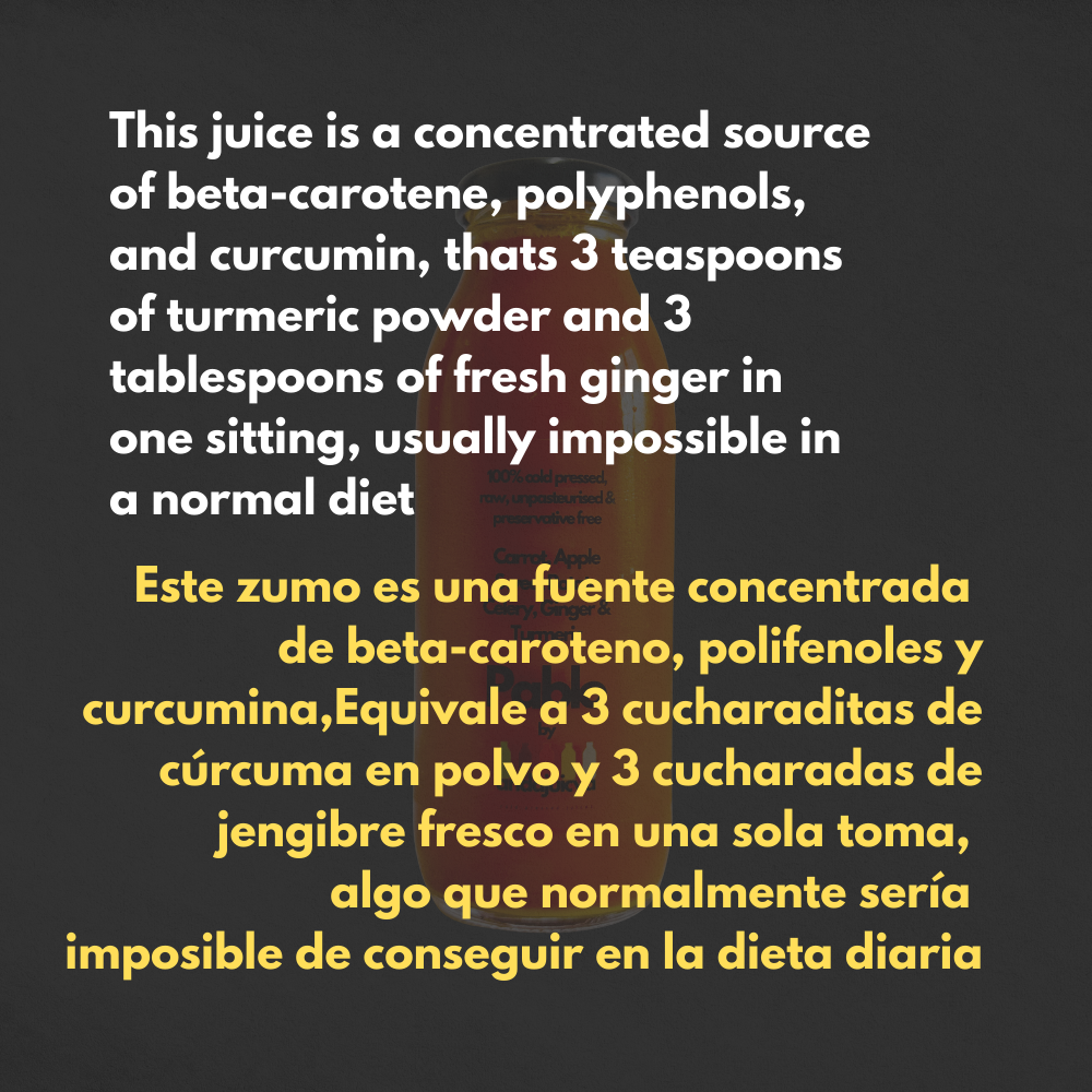 Pablo – Cold Pressed Juice with Apple, Celery, Carrot, Sweet Potato, Turmeric & Ginger