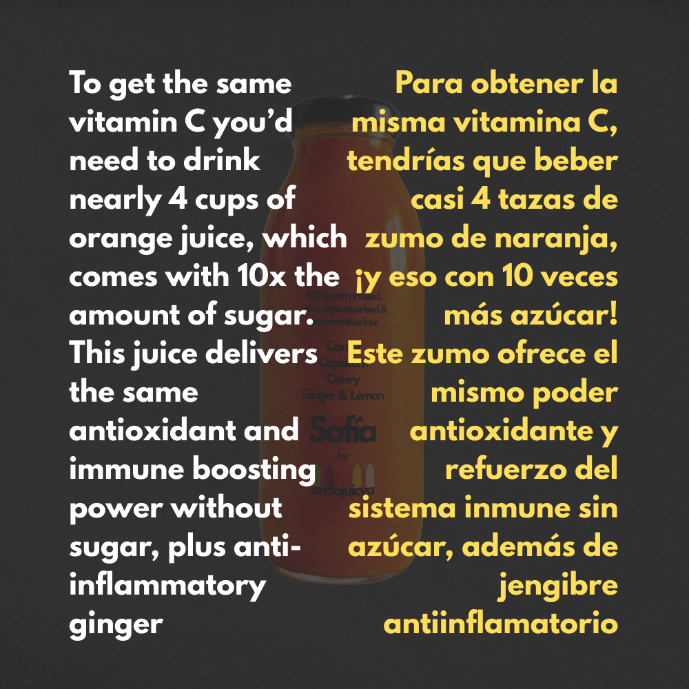 Sofia – Cold Pressed Juice with Capsicum, Carrot, Celery, Lemon & Ginger