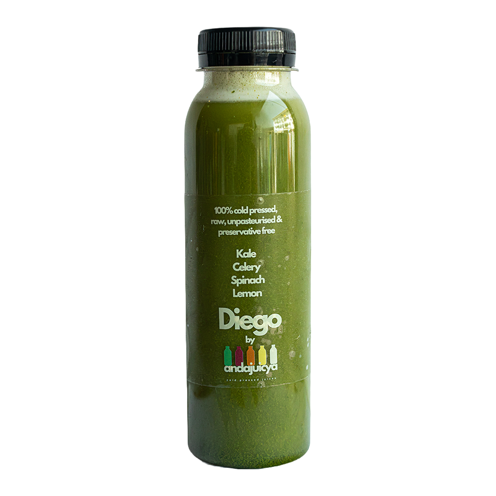 Zumo Prensado en Frío con Kale, Espinacas, Apio y Limón 300ml
