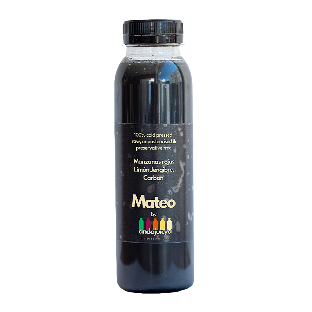 Manzana Roja, Lima, Jengibre, Carbón Activado Jugo Prensado en Frío 300ml