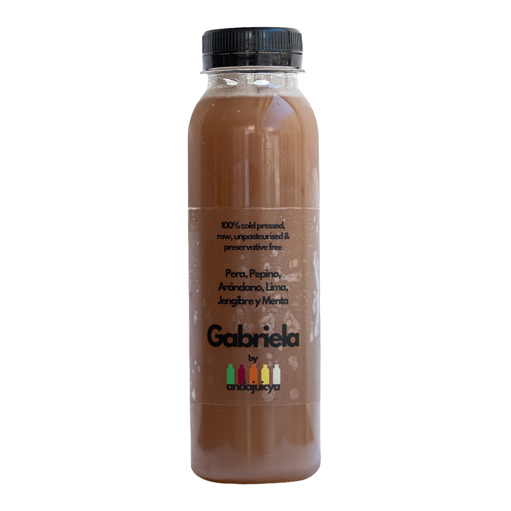 Pear, Cucumber, Blueberry, Ginger, Lime & Mint Cold Pressed Juice